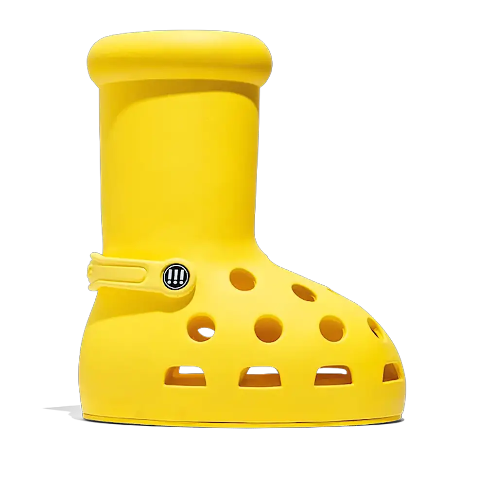 big yellow boot crocs and mschf