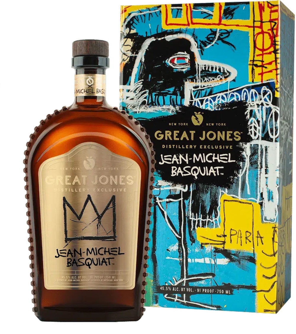 The exclusive bottle with Basquiat Box available only at Great Jones
