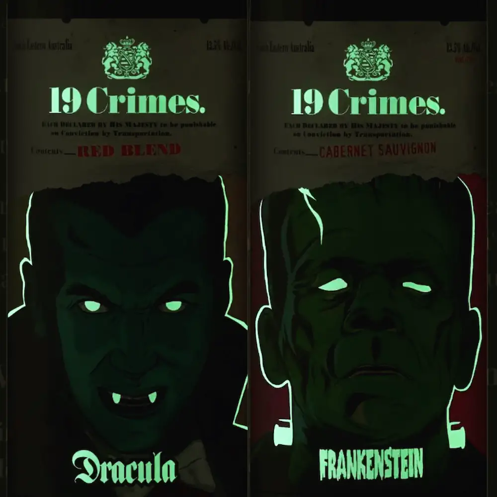 glowing wine labels