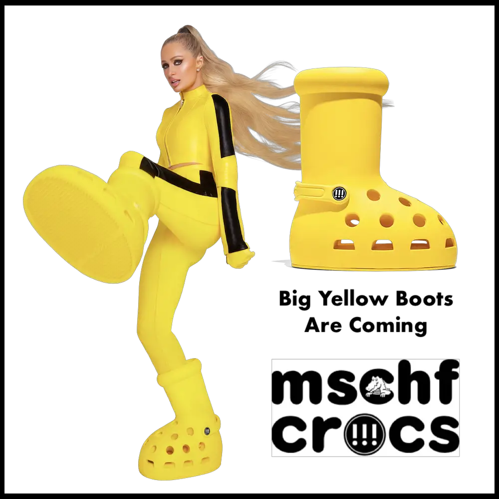 mschf crocs yellow boots