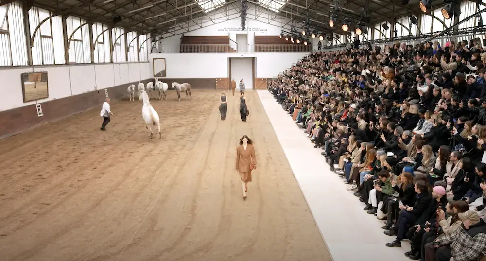runway show with horses