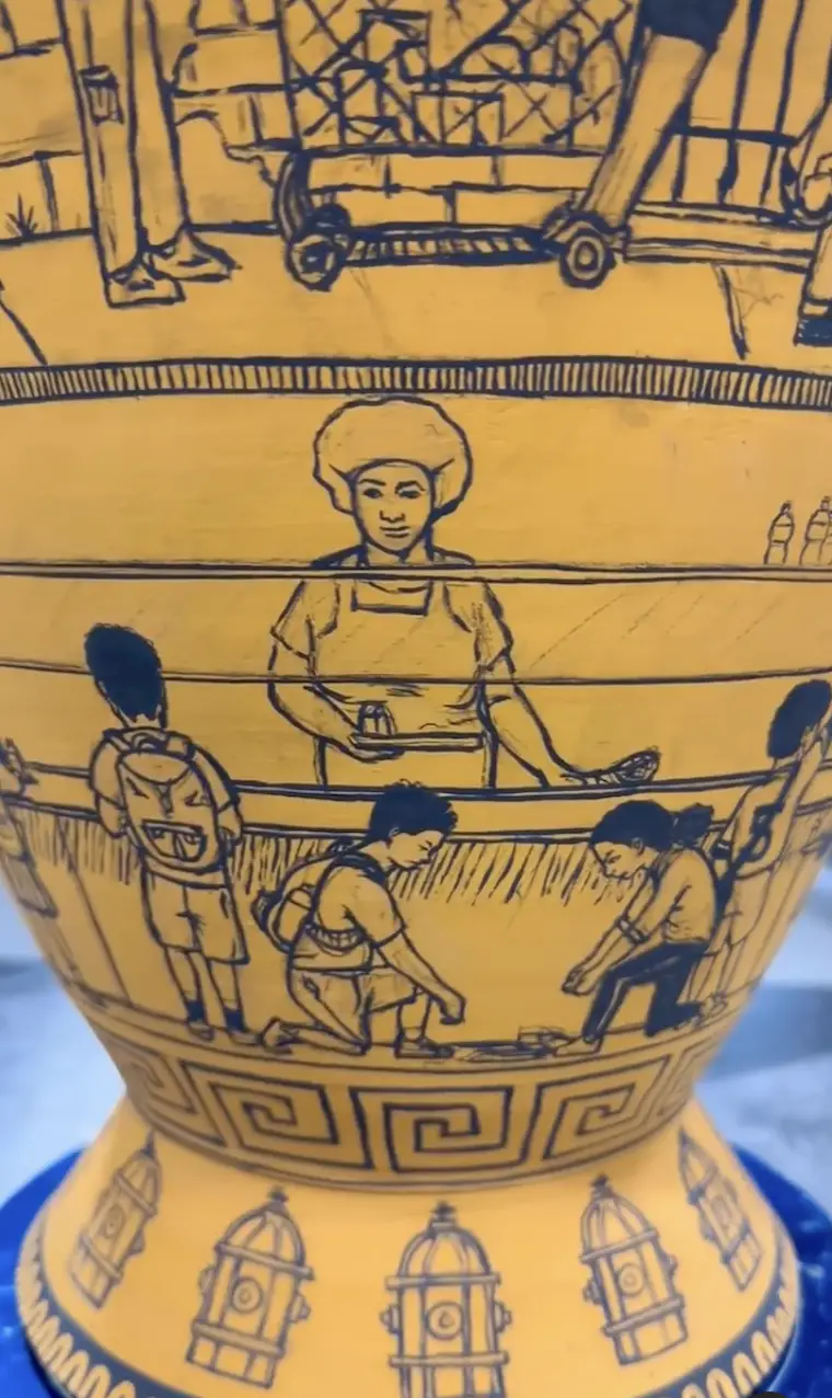 roberto lugo gilded ghetto school to prison prison vase