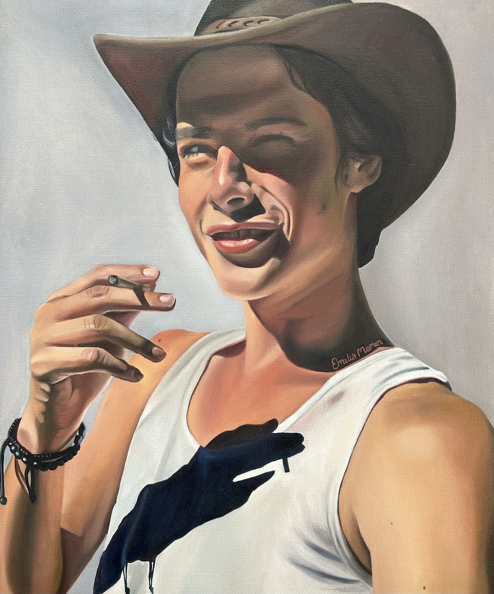 oil portrait of cowboy by Emilia Momen
