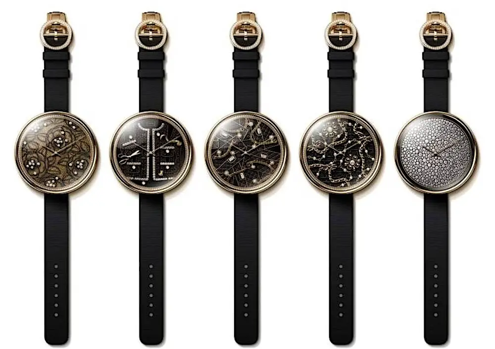 chanel pincushion collection watches on white