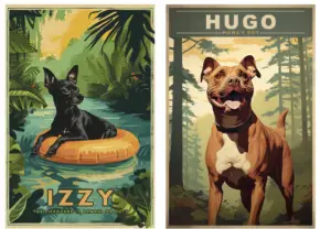 You Gotta Get Your Dog Rendered as a Retro Travel Poster by Jim Henderson.