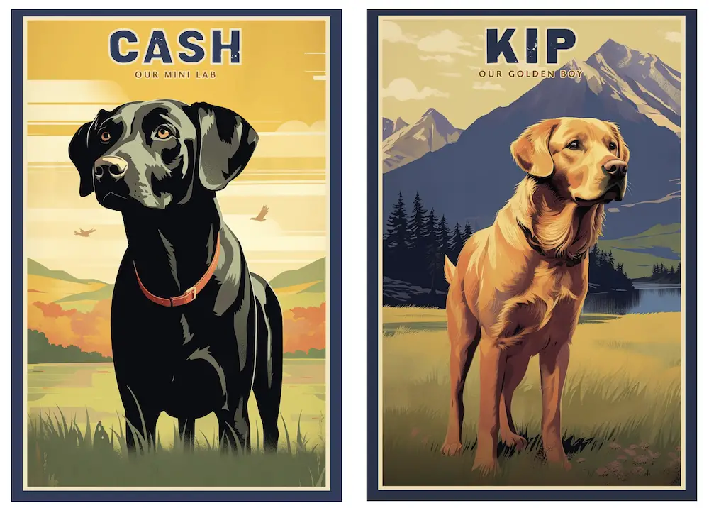 Cash and Kip posters, ©jim henderson