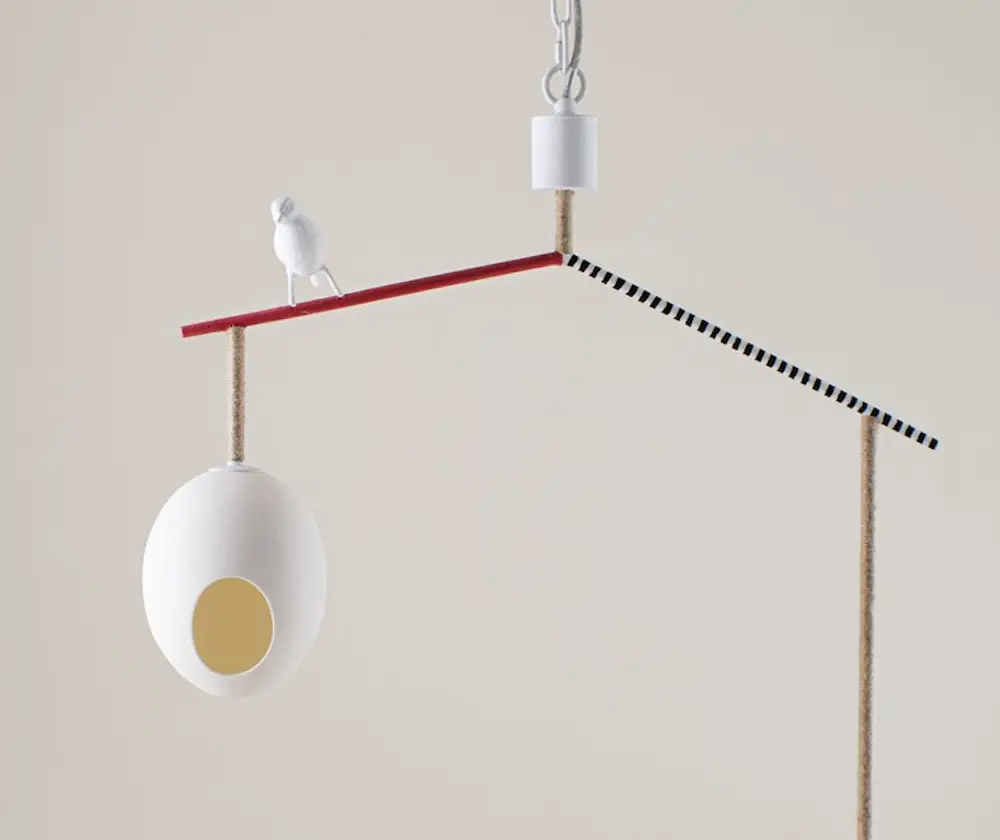 Cloudy Robin suspension light in bright