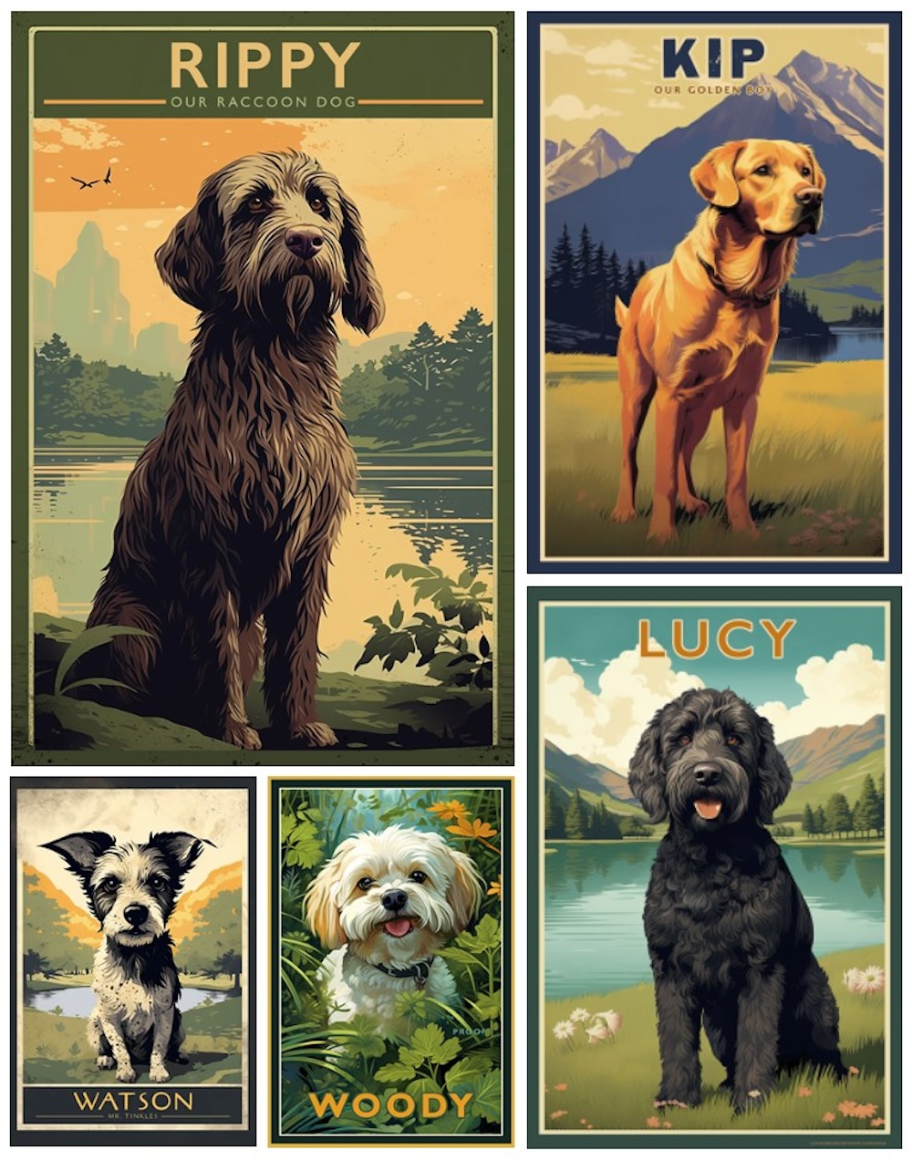 retro-style dog posters by photographer Jim Henderson