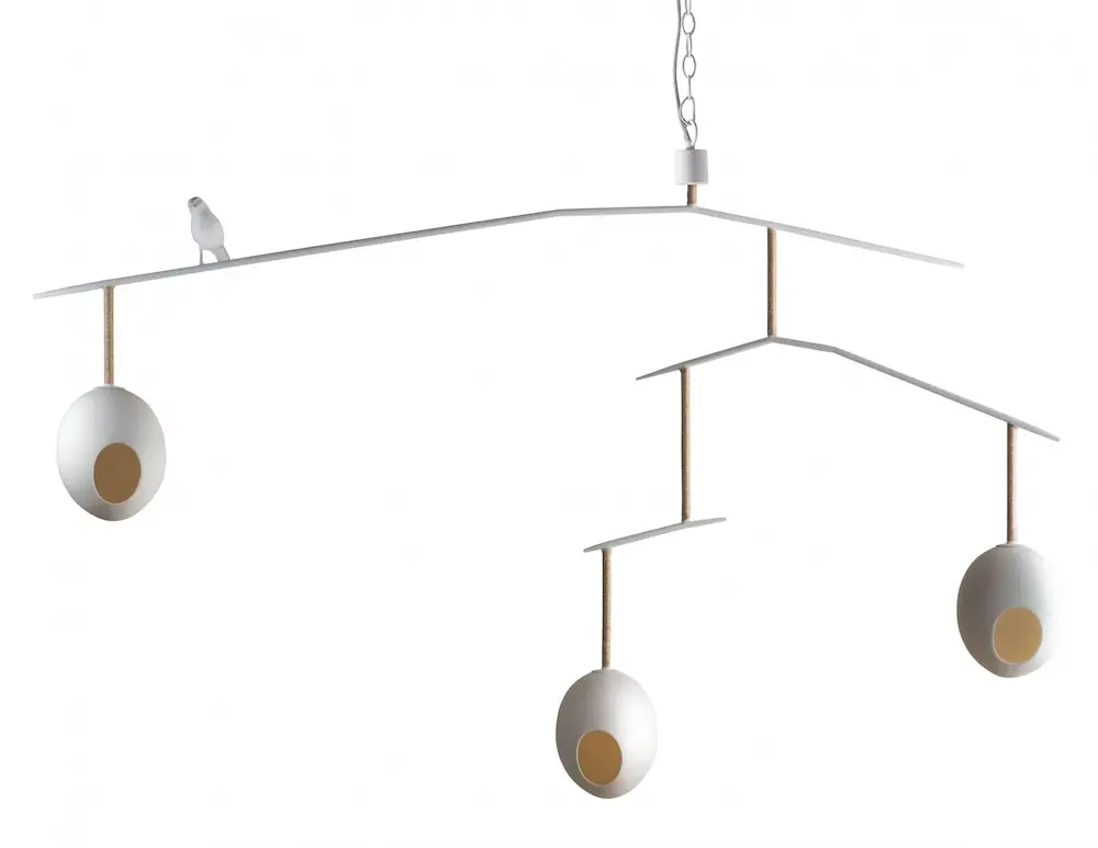 Rockin Robin chandelier in white