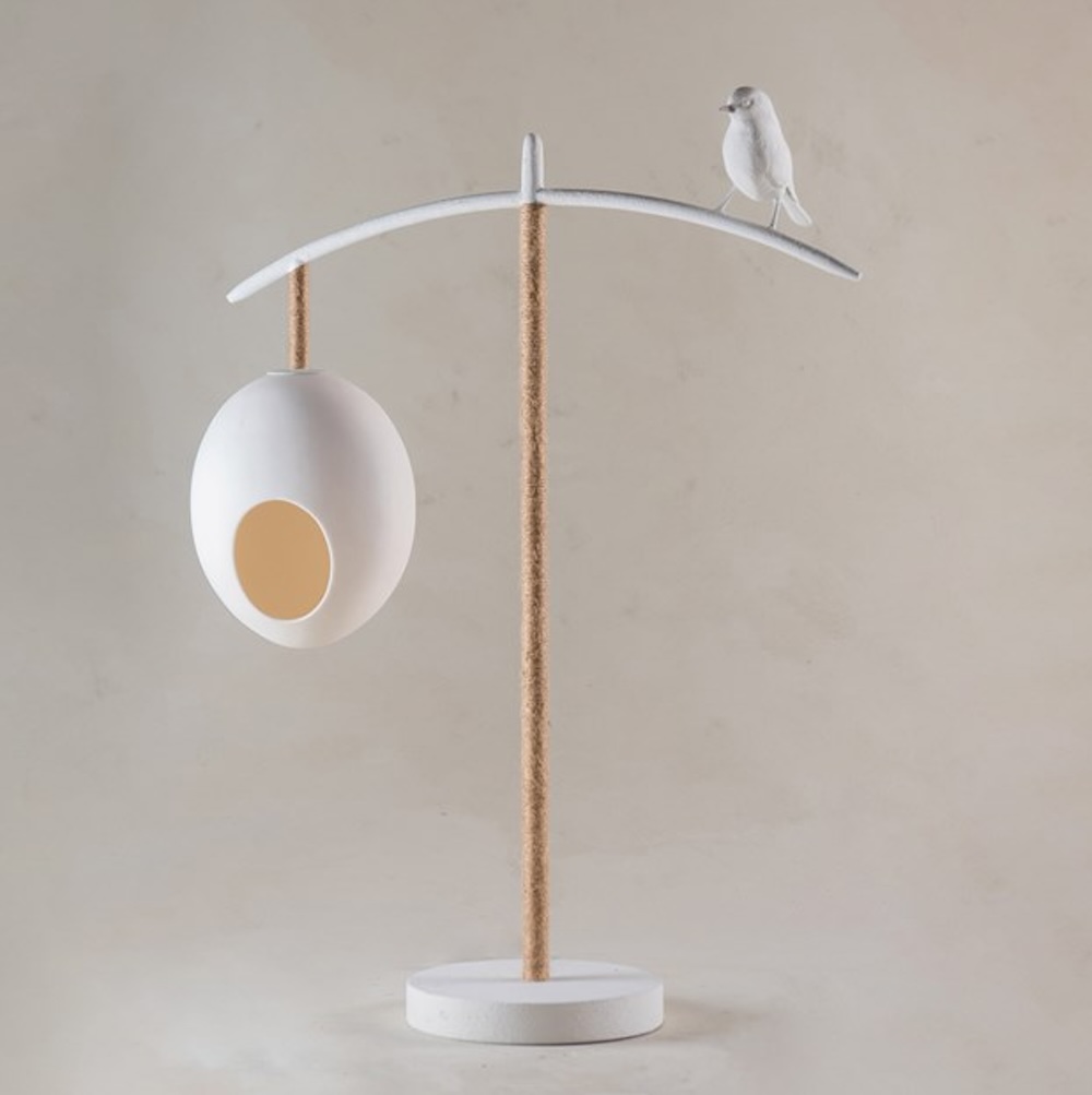 bird and egg table lamp