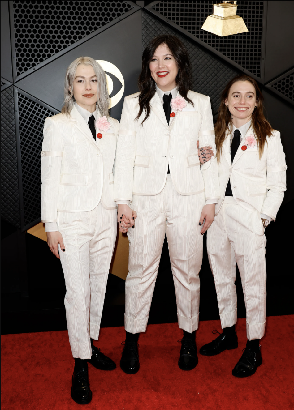 Phoebe Bridgers, Lucy Dacus and Julien Baker of Boygenius at the 66th Grammys