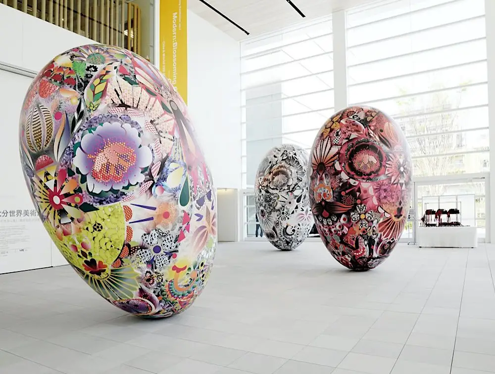 marcel wanders inflatable eggs on display