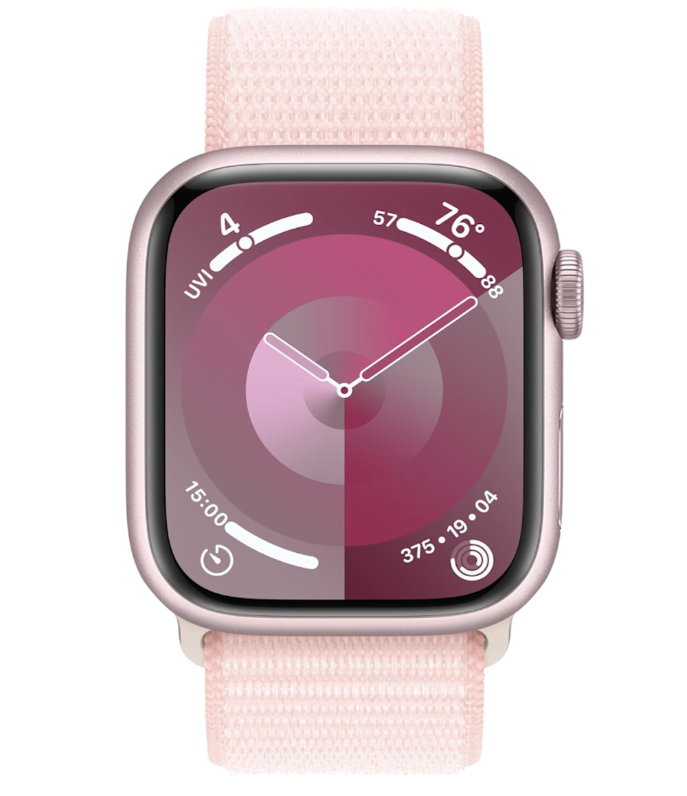 apple series 9 watch in pink