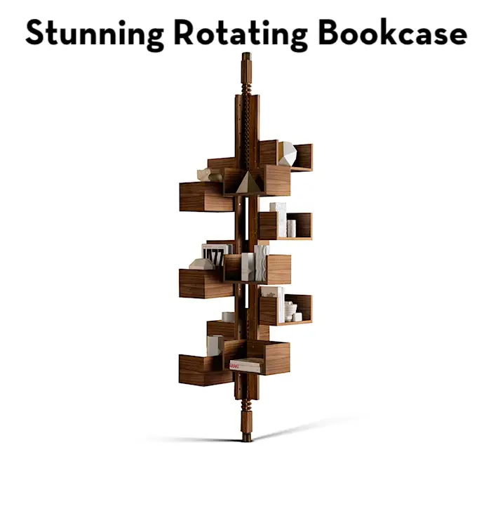 Read more about the article Stunning 360° Rotating Bookcase Made of Solid Wood