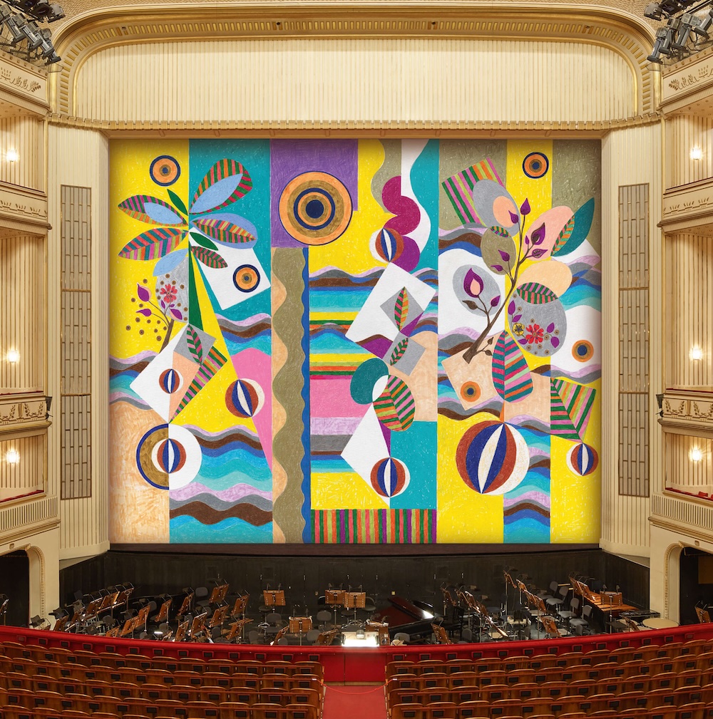 Beatriz Milhazes, Pink Sunshine, 2021, Safety Curtain