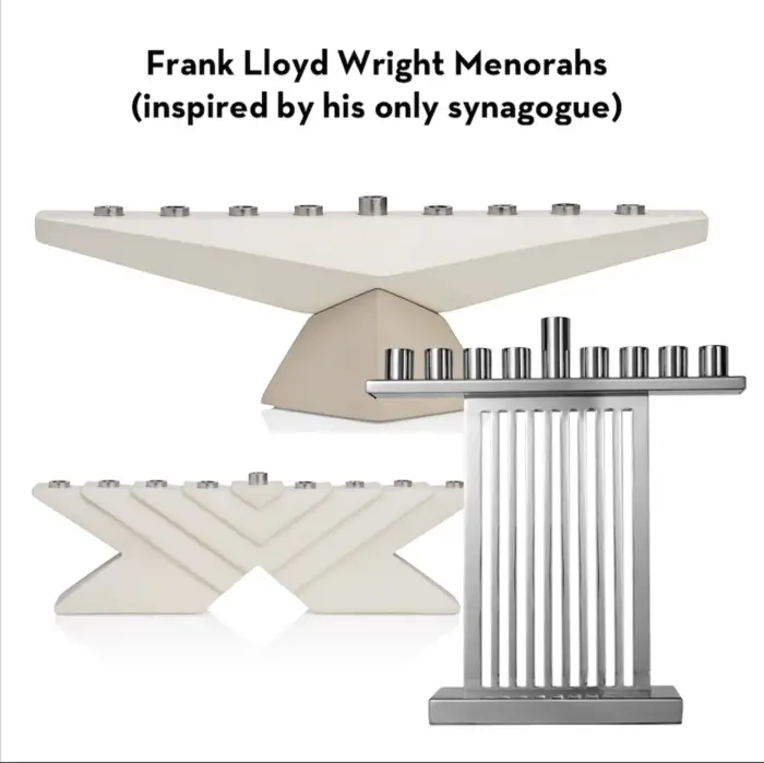 Read more about the article Three Frank Lloyd Wright Menorahs Inspired by the One Synagogue He Designed