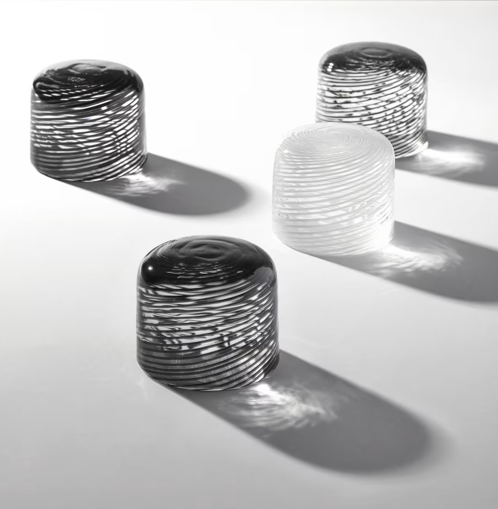 black and white filigree glass handles