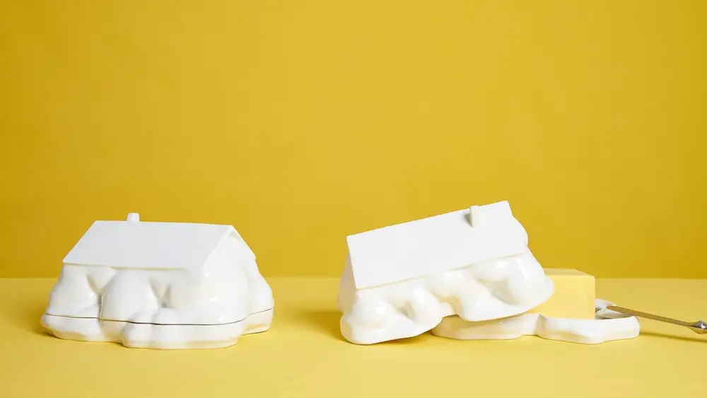 house shaped butter dish