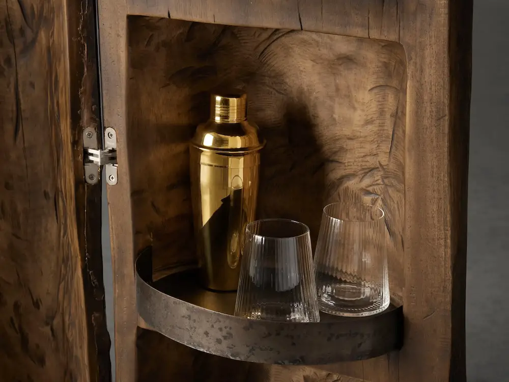 reclaimed wood bar cabinet