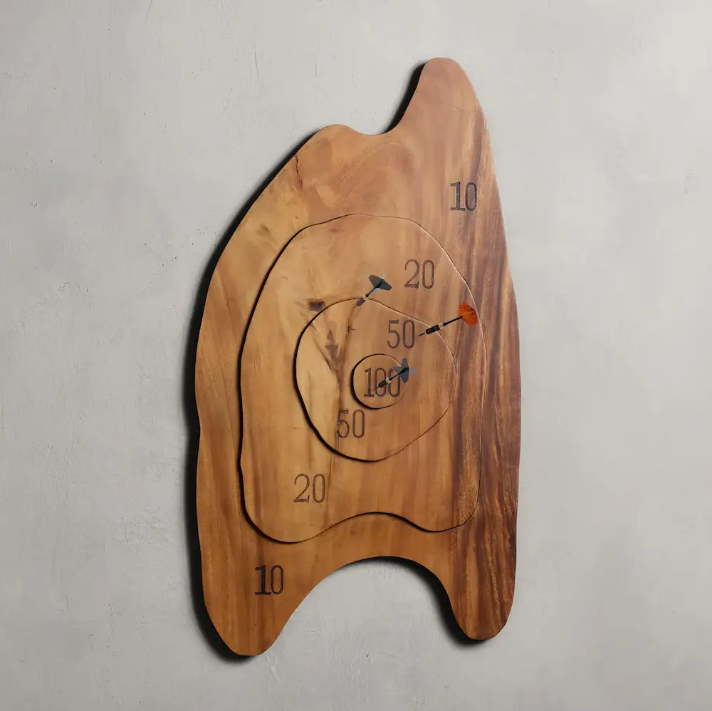 reclaimed wood dart board