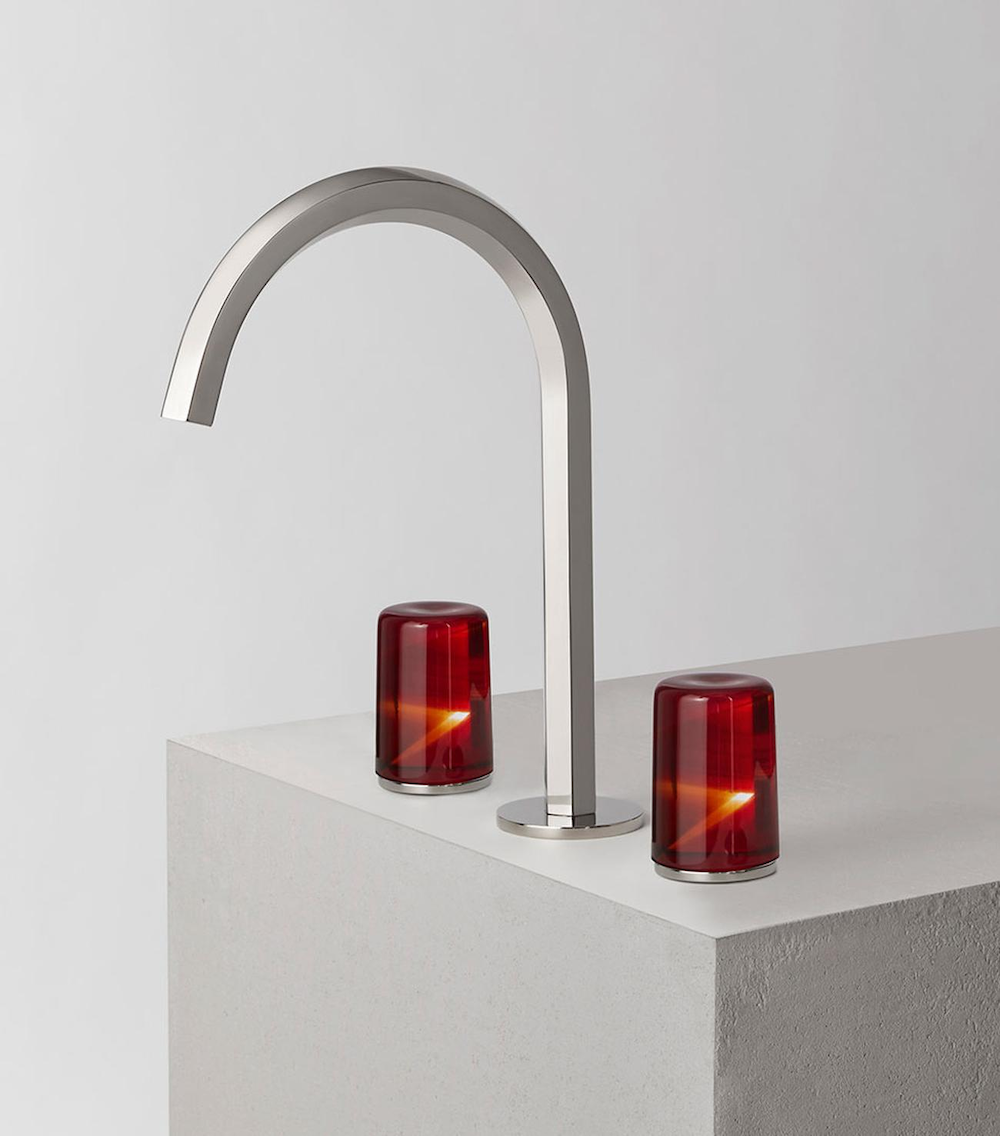 red amber murano glass bath fixtures