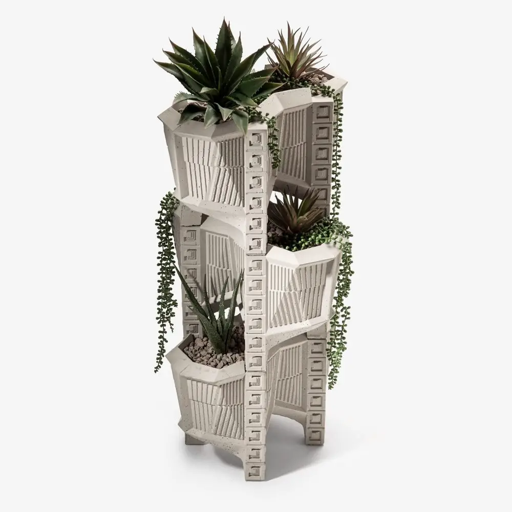 modern stackable concrete planters