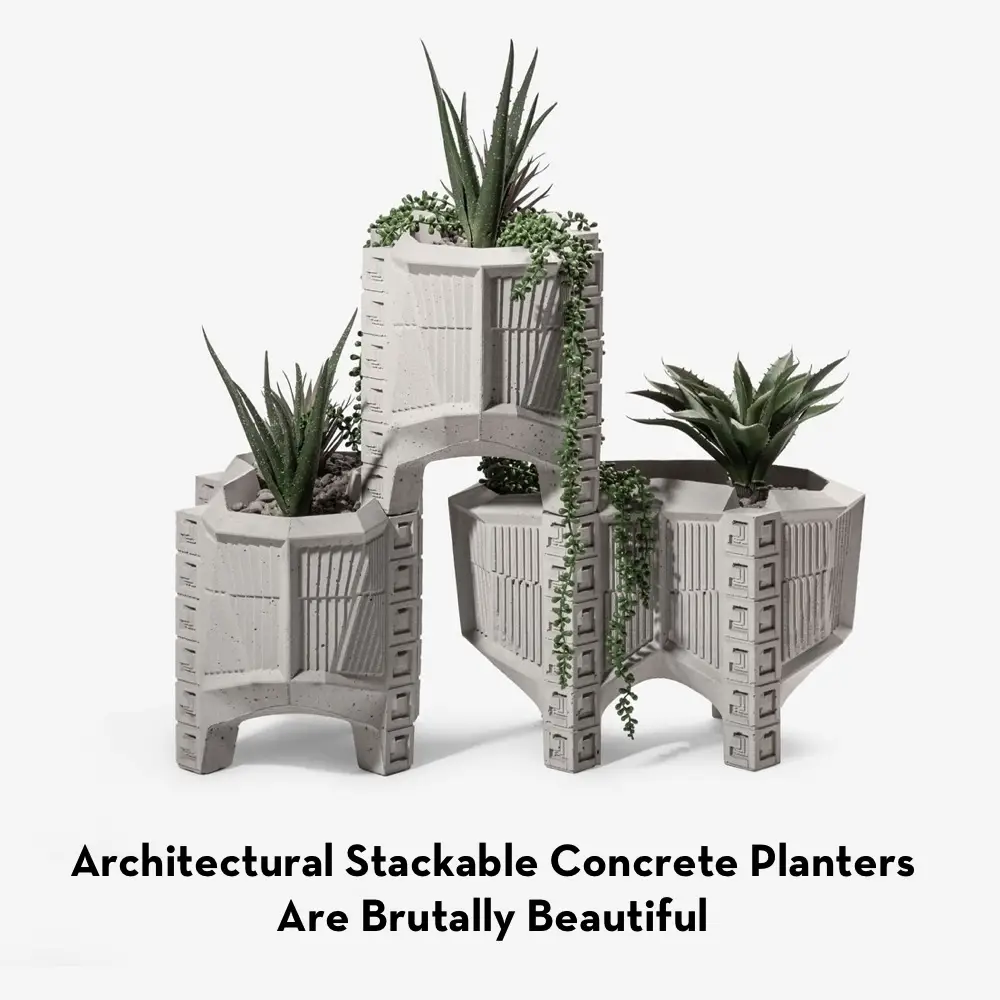 Read more about the article Architectural Stackable Concrete Planters Are Brutally Beautiful.