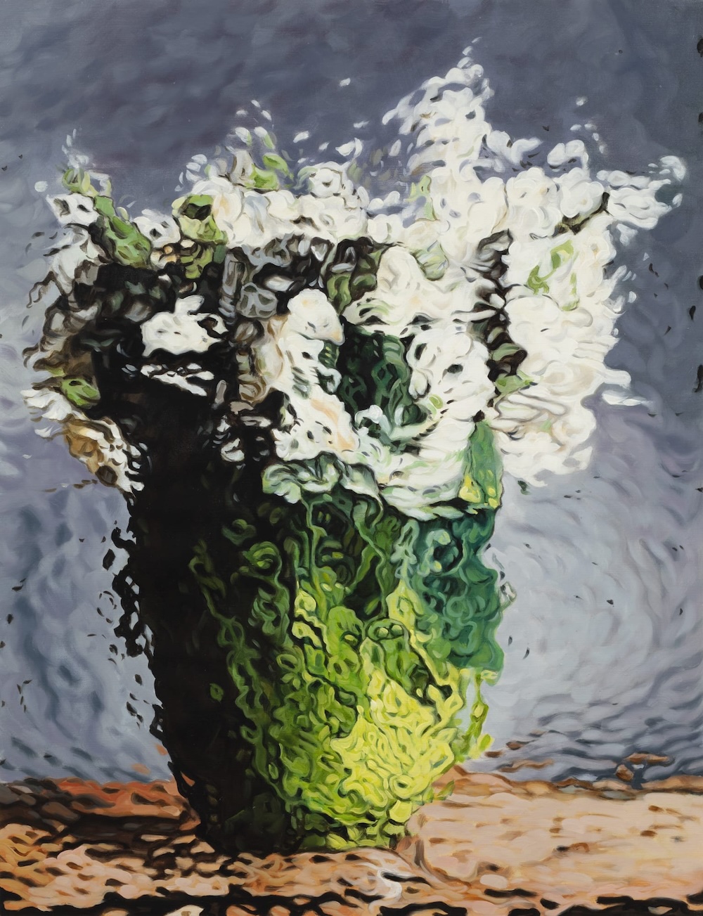 Diango Hernandez, Flores Blanco, oil