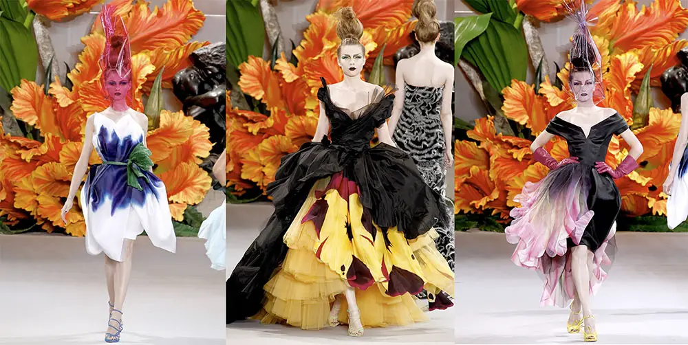 christian dior flower gowns