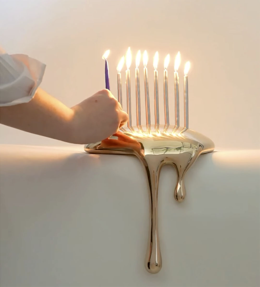 eternal drop menorah by yoni alter