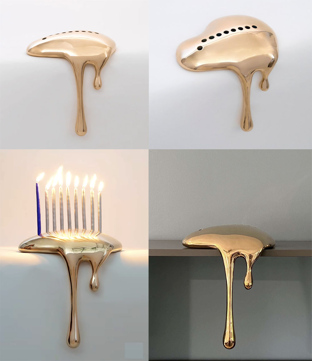 sculptural menorah yoni alter